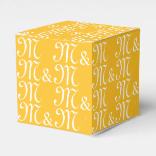 Paare-Initials-Monogramm-Gelbes Geschenk anpassen Geschenkschachtel