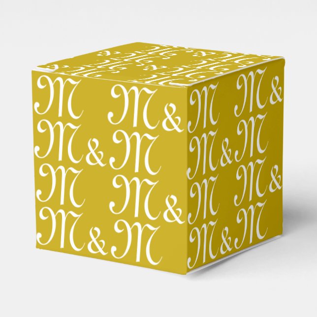 Paare Initials Monogramm Senfgeschenk anpassen Geschenkschachtel (Vorderseite)