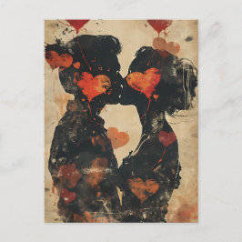 Paare küssen Valentinstag Postkarte