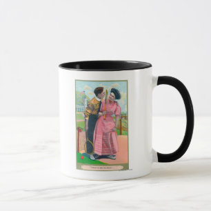 Paare mit Tennis GearSame altem Schläger Tasse