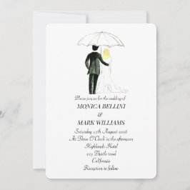 Paare Moderne Wasserfarbe Minimalistische Hochzeit Einladung