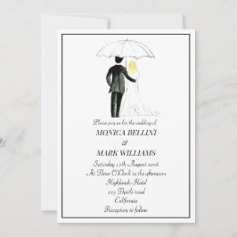 Paare Moderne Wasserfarbe Minimalistische Hochzeit Einladung
