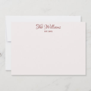Paare Personalisiert Burgundy Elegante Kalligraphi Mitteilungskarte