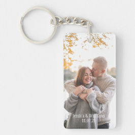 Paare Personalisierte Foto Namen und Datum Schlüsselanhänger