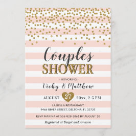 Paare Polterabend Blush Pink Gold Confetti Einladung