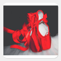 Paare rote Ballettspitzen Schuhe mit Tutus