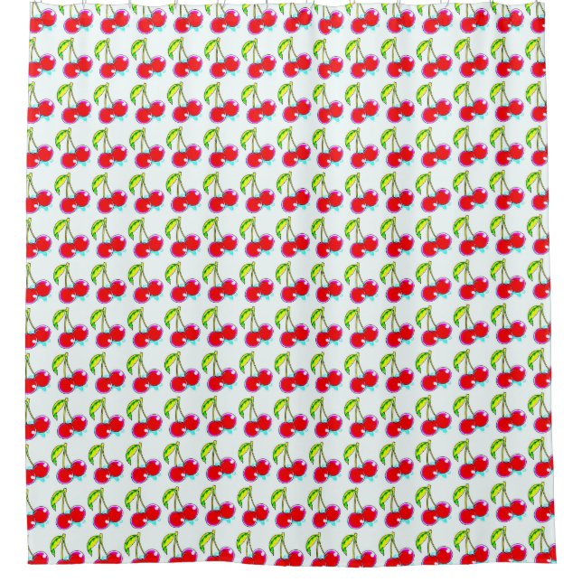 Paare roter Kirschen Duschvorhang (Vorderseite)