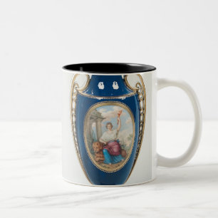 Paare Sevres Vasen verziert mit allegorischem Zweifarbige Tasse