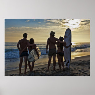 Paare Surfen - endloses Sommerplakat Poster