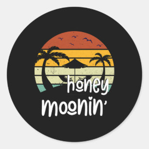 Paare Verheiratet Passend Honey Mooning Flitterwoc Runder Aufkleber