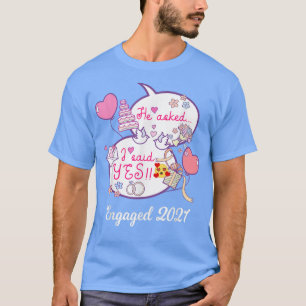 Paare Verlobung Ankündigung Fiancee Newly Enga T-Shirt