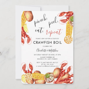 Paare Verlobung Crawfish Boil Einladung