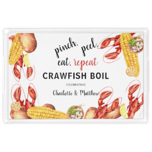 Paare Verlobung Crawfish Boil Sommer Party Acryl Tablett