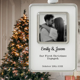 Paare Verlobung Custom Foto Gerahmte Ornamente Rahmen-Ornament Silber