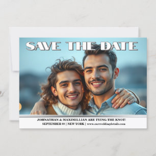 Paare Verlobung Foto Hochzeitsankündigung schwul Einladung