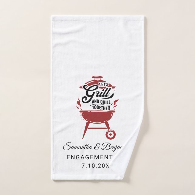 Paare Verlobung GRILLEN Grill Party Handtuch (Handtuch)
