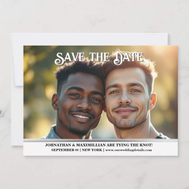 Paare Verlobung Hochzeitsankündigung Homosexuelle Einladung (Vorderseite)