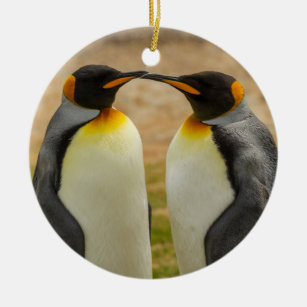 Paare von König Pinguine, Falkland Keramik Ornament