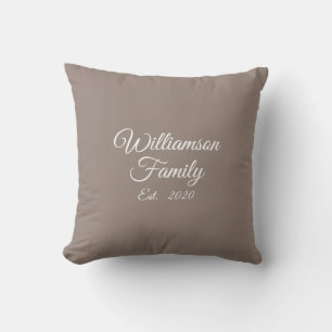 Paares Familienname, Jahr, Beige Greige anpassen Kissen