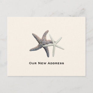 Paares neue Adresse durch die Ocean Postcard Ankündigungspostkarte