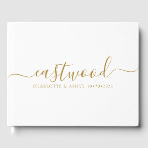 Paarname Hochzeit Gold-Monogramm Gästebuch
