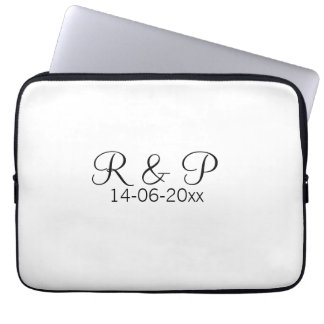 Paarname Monogramm hinzufügen Datum Jahr Hochzeit Laptopschutzhülle