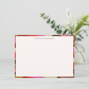 Paarnamen Geometrisch Rosa Gold Moderne Umrandung Mitteilungskarte