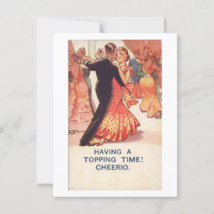 Paartanz, Cheerio! 1936 Vintage inspiriert Postkarte