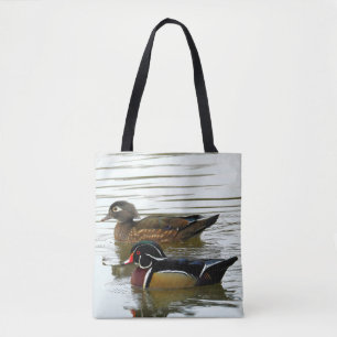 Paarung der farbenfrohen Holzenten Tasche
