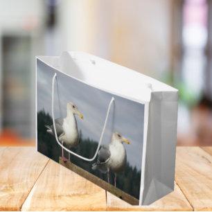 Paarung der Seagullen auf dem Zaun Große Geschenktüte