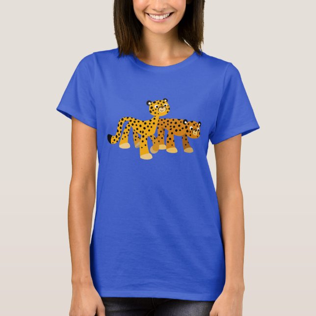 Paarung des Niedlichen Cartoon Cheetahs Frauen T - T-Shirt (Vorderseite)