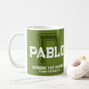 Pablo Name bedeutet monogramm grüne Tasse