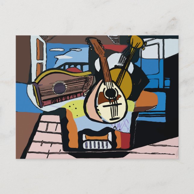 Pablo Strings Abstrakt Postkarte (Vorderseite)