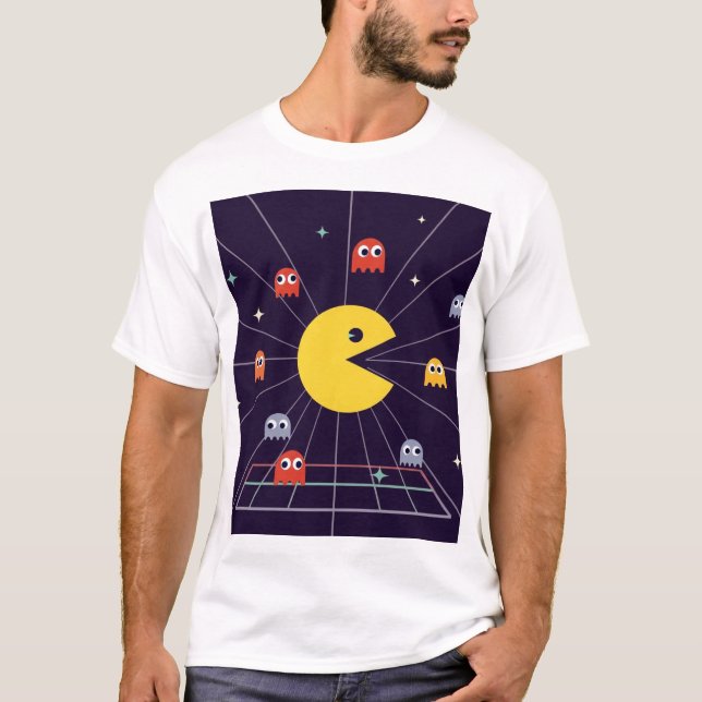 Pac-Man Space T-Shirt – Retro Arcade Gaming Tee (Vorderseite)