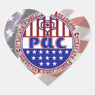 PAC PATRIOTIC FLAG LOGO Herz-Aufkleber