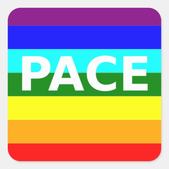 Pace(Peace) Flag Italienisch Quadratischer Aufkleber (Vorderseite)