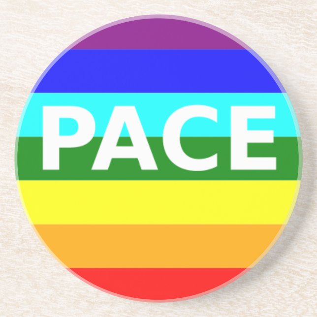 Pace(Peace) Flag Italienischer Untersetzer (Vorne)