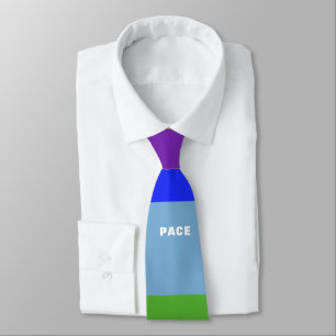 Pace - Peace - Frieden - Rainbow Color Regenbogen Krawatte