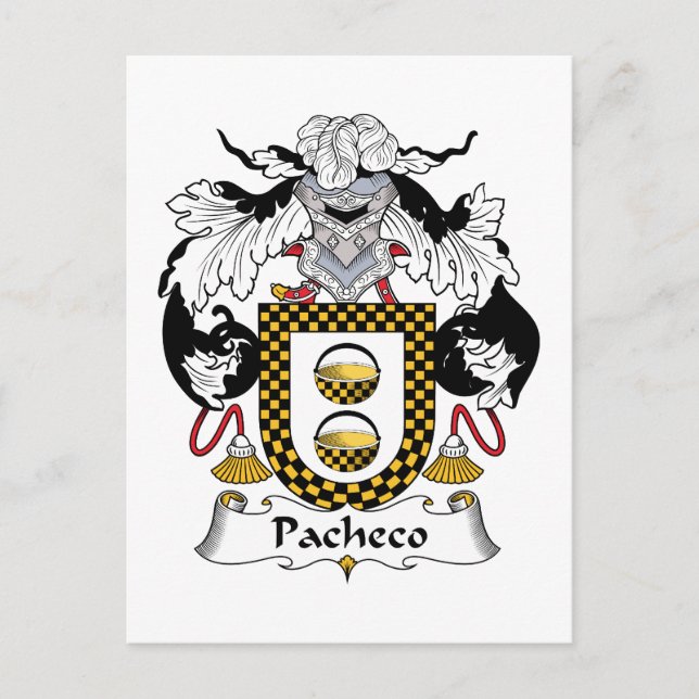 Pacheco-Familienwappen Postkarte (Vorderseite)