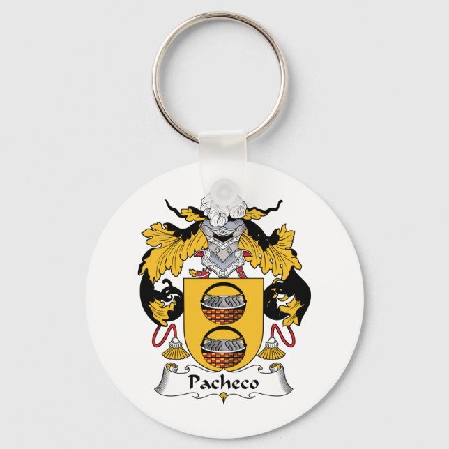 Pacheco-Familienwappen Schlüsselanhänger (Vorderseite)