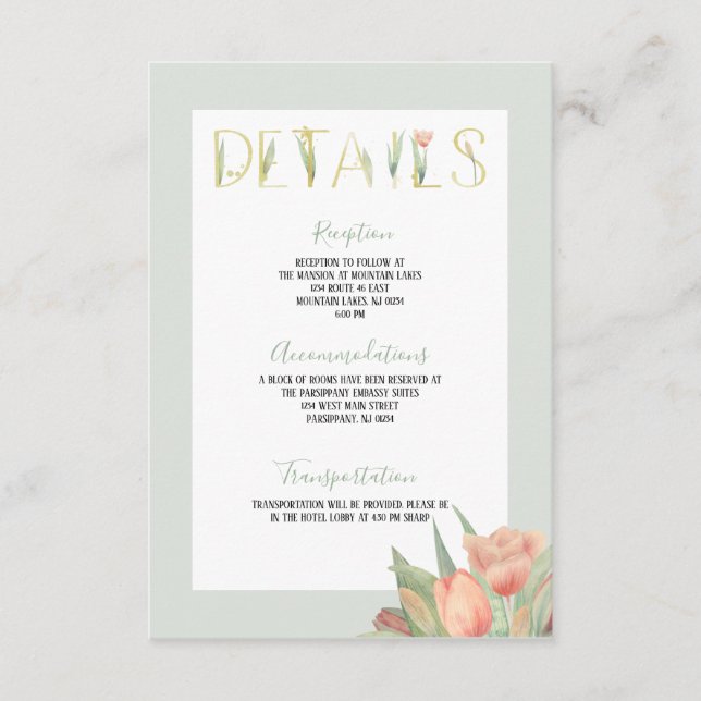 Pachy Pink & Mint Frühlingshuppen Begleitkarte (Vorderseite)