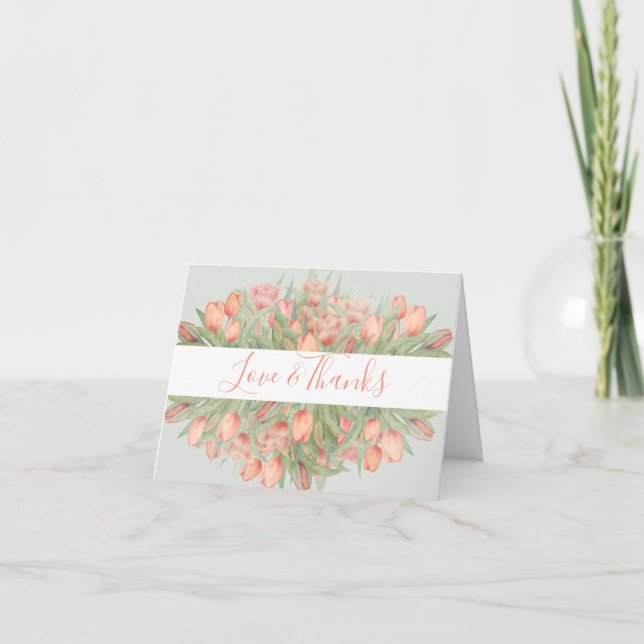 Pachy Pink & Mint Frühlingshuppen Dankeskarte (Vorderseite)
