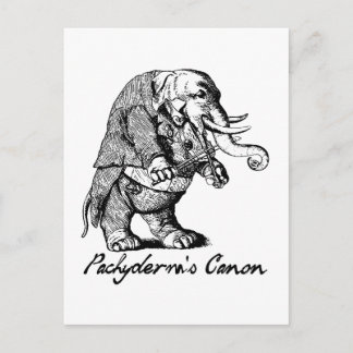 Pachyderms Canon Violine spielt Elephant Fiddle Postkarte