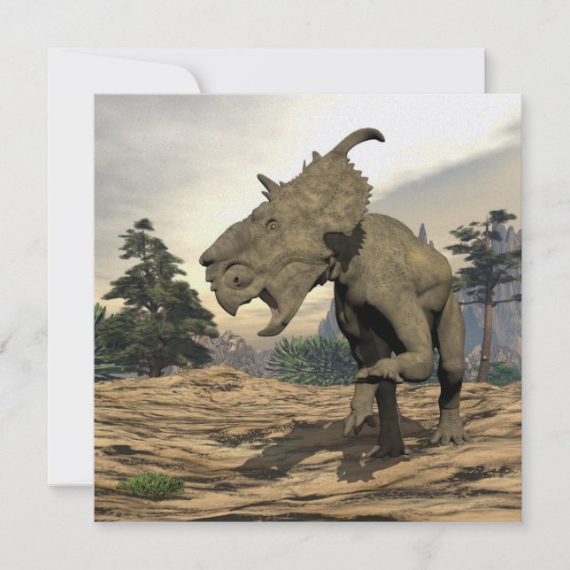 Pachyrhinosaurus dinosaurier brüllen - 3D rendern (Vorderseite)