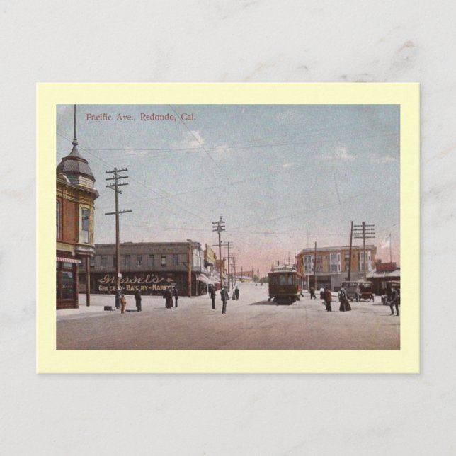 Pacific Ave, Redondo Beach, Kalifornien Vintag Postkarte (Vorderseite)