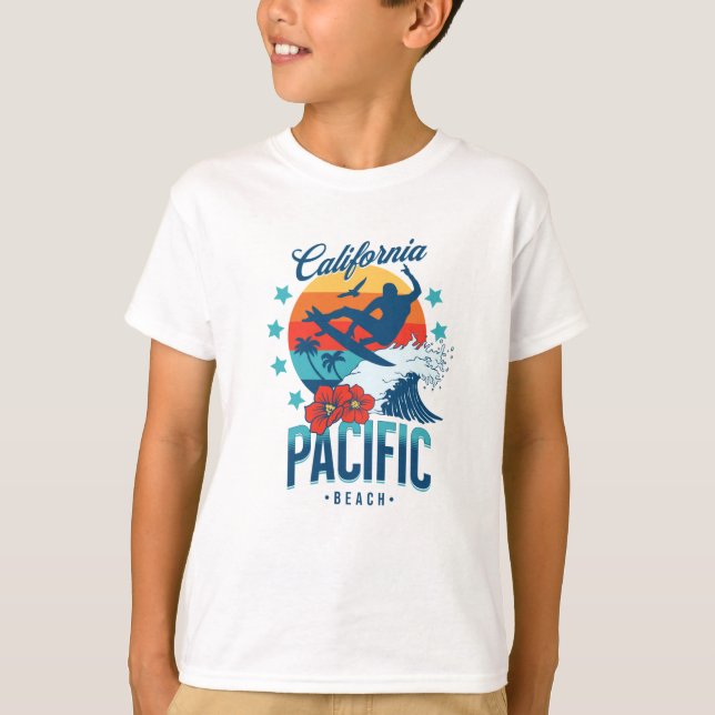 Pacific Beach California surfen T-Shirt (Vorderseite)