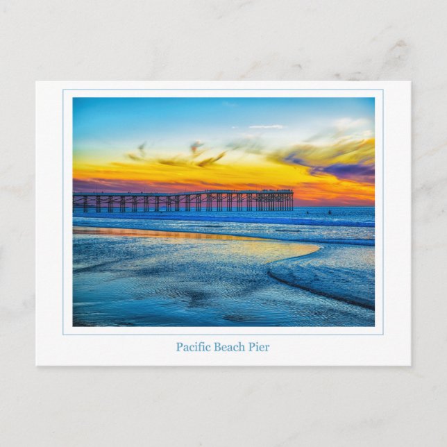 Pacific Beach Pier Post Card Postkarte (Vorderseite)