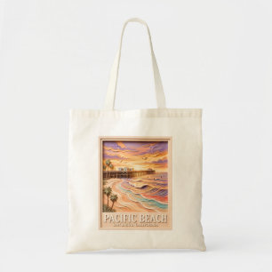 Pacific Beach San Diego 3D texturiertes Surfen Rei Tragetasche