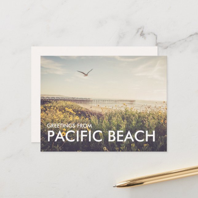 Pacific Beach San Diego Postcard Postkarte (Vorderseite/Rückseite Beispiel)