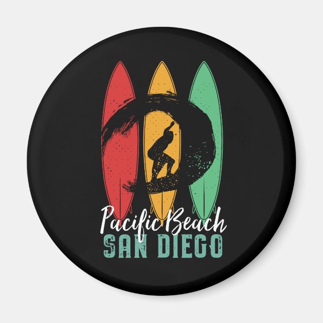 Pacific Beach San Diego Vintag Retro Surfen Magnet (Vorne)